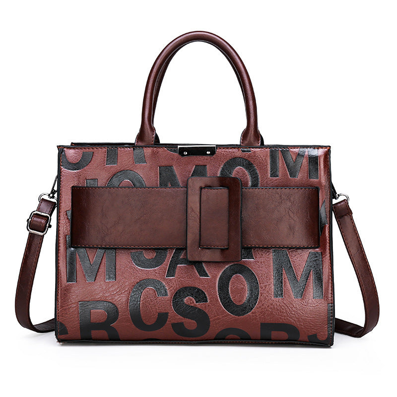 New Female Letter Pattern Portable Shoulder Bag