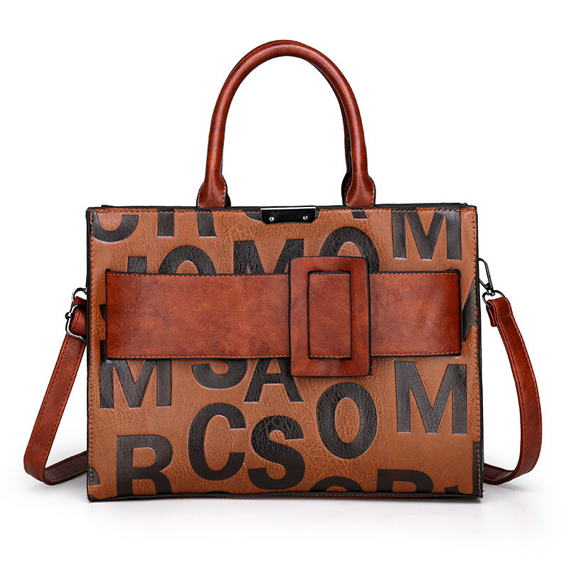 New Female Letter Pattern Portable Shoulder Bag